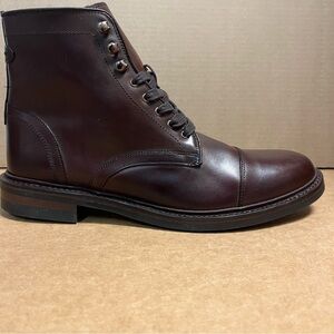 New Allen Edmonds Landon Mahogany Leather Cap toe Boot Men's Size 9 D Standard